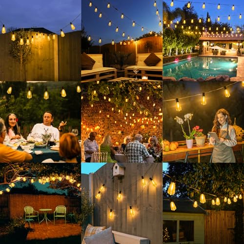 100FT Outdoor String Lights 52 Bulbs