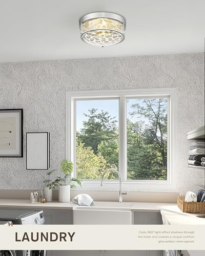 Brushed Nickel Flush Mount Light