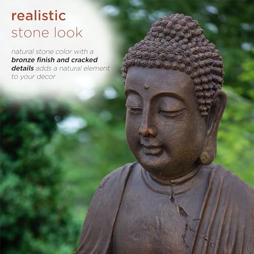 GEM122 Outdoor Floor Meditating Soothing Buddha Statue Waterfall Fountain for Garden