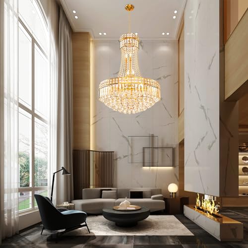 Luxury Crystal Chandelier Gold Empire Hanging Chandelier