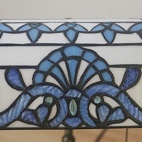 Tiffany Style Bankers Table Lamp Stained Glass Piano Desk Lamp Vintage Bedroom Bedside Lamp for Study