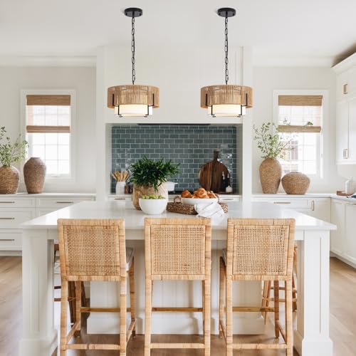 12.6" Rattan Pendant Light