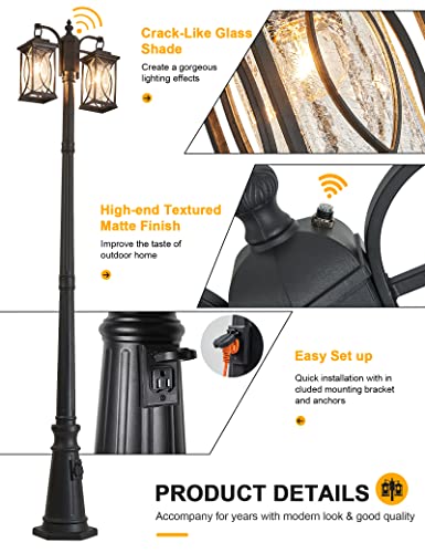 Dusk to Dawn Outdoor Lamp Post Light Modern 2
