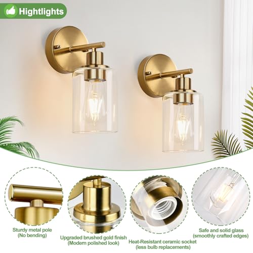 Set of 2 Wall Sconces for Bathroom (2 Count)
