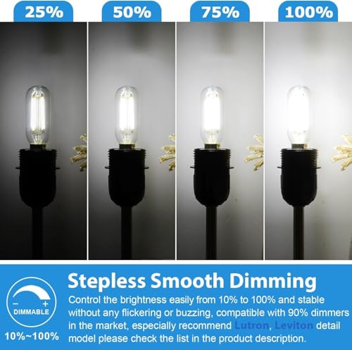 Dimmable E12 Candelabra LED Bulbs 60W Equivalent 6W 600lm (6 Count)