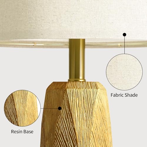 27.5" Gold Table Lamps Set of 2 with USB (2 Count)