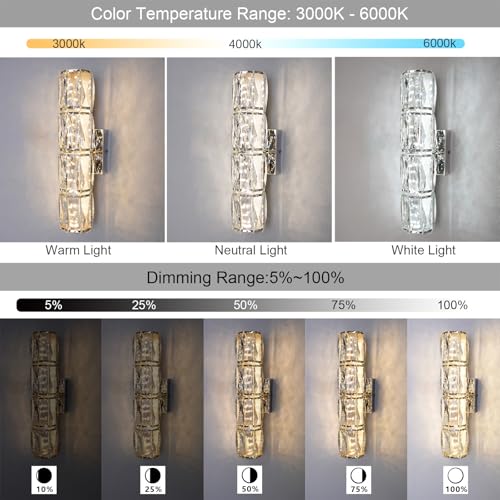 Chrome Crystal Wall Sconce