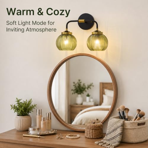 2 Light Bathroom Vanity Light (Black/Gold / 2-Light)