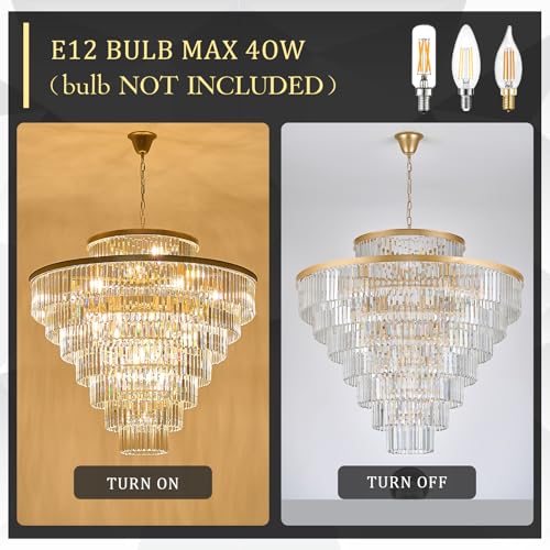 43.3" Large Crystal Chandelier