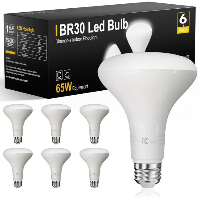 6 Pack Flood Light Bulbs 65W Equivalent