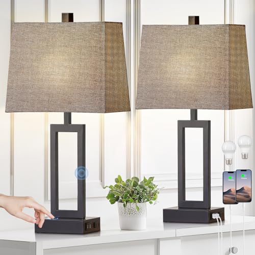 23.5" Touch Control Table Lamps Set of 2 (2 Count)