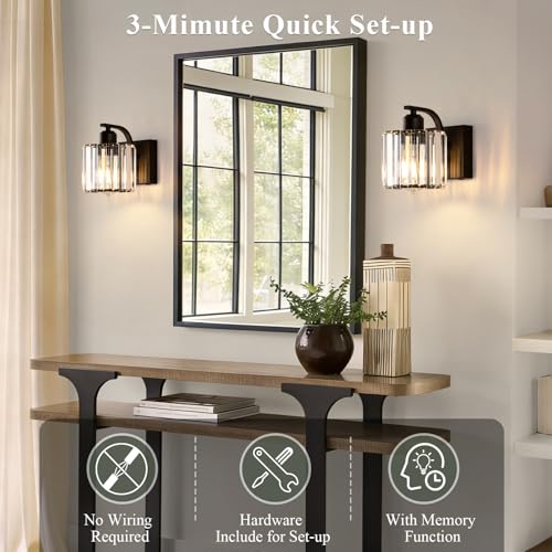 8 Inch Battery Operated Wall Sconces Set of 2 (2 Count)
