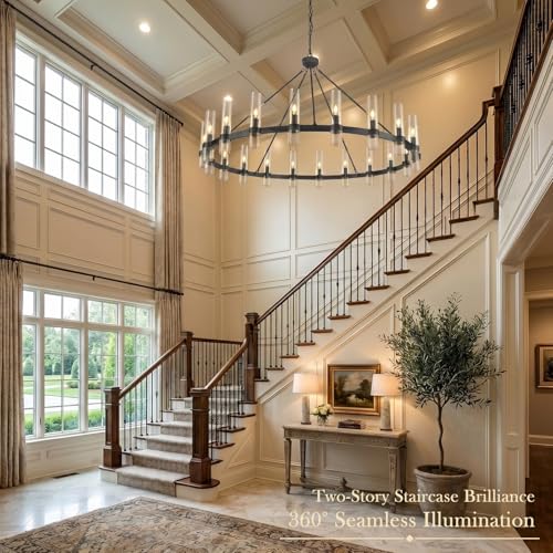 Black Wagon Wheel Chandelier