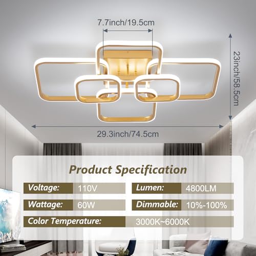 31.5" Modern LED Ceiling Light 6