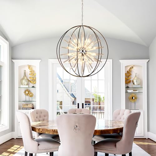 Modern Large Black Crystal Chandelier for High Ceilings Foyer Entryway