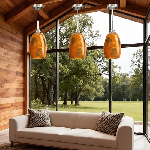 Oval Glass Lamp Shade Cover for Kitchen Pendant Light over Island