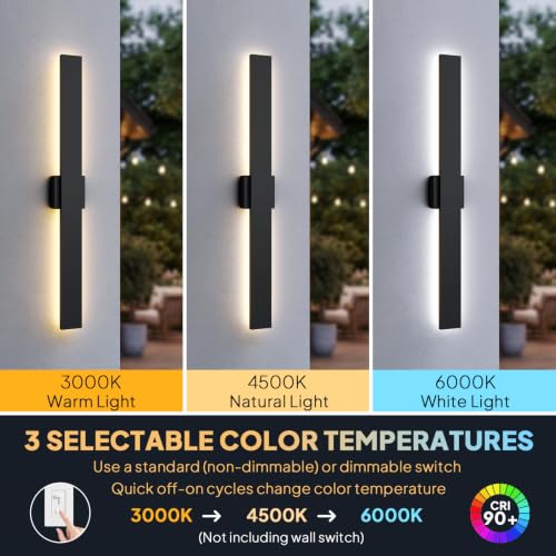 2 Pack LED Outdoor Wall Lights Dimmable (39.3in)