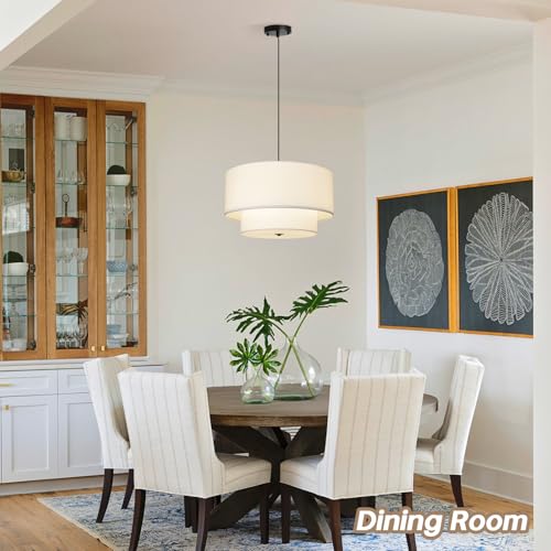 18" Drum Fabric Pendant Light (3 Count)