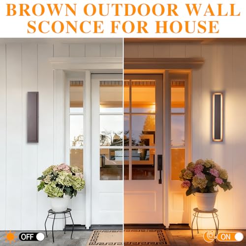 24 in Brown Long Outdoor Wall Lights (2 Count)