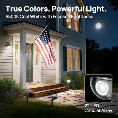 Solar Spot Lights Outdoor Waterproof (6 Count)
