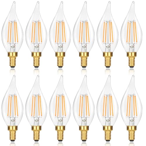 E12 LED Candelabra Bulbs 60 watt Equivalent (12 Count)