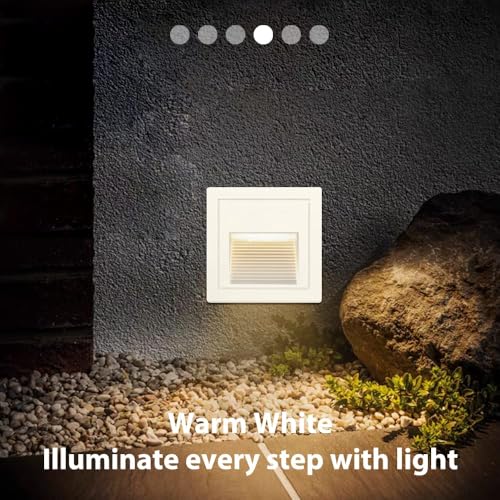 120V Indoor Outdoor Recessed Step Lights for Stair Warm White 8Pack (4 Count)