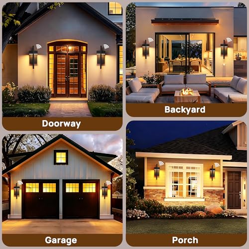 Dusk to Dawn Outdoor Wall Lights Modern LED Exterior Lighting Fixtures (2 Count)