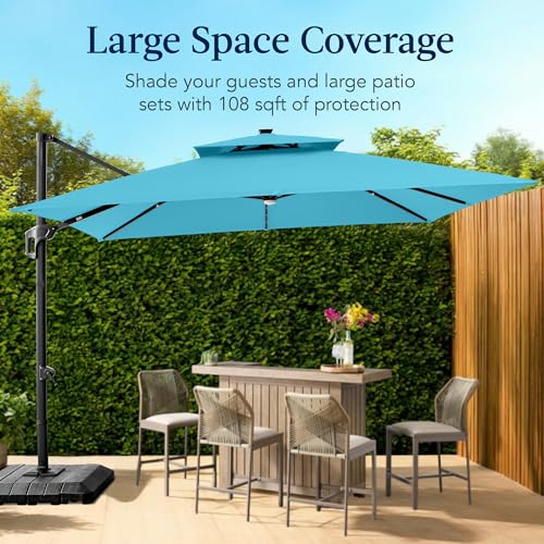 9x12ft LED Cantilever Patio Umbrella w