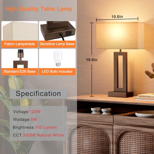 Bedroom Lamps for Night Stands (2 Count)