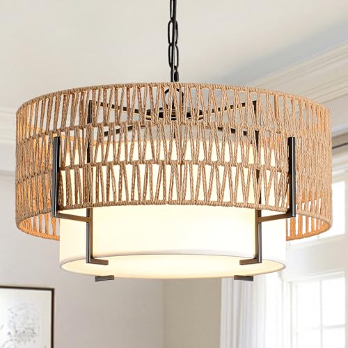 4 Light Boho Chandelier for Dining Room