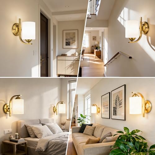 Gold Wall Sconces Lights for Bathroom (2 Count)