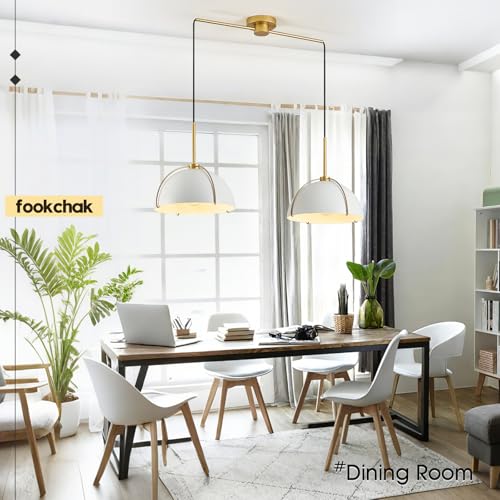 Contemporary White Gold Pendant Light Over Table 2