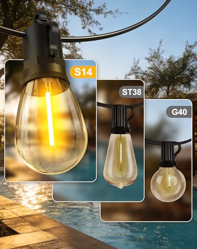 50ft Solar Powered Lights Outdoor (50 Foot)