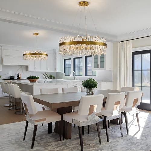 Gold Modern Oval Crystal Chandelier