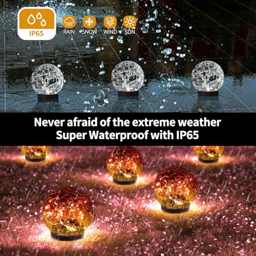 Solar Globe Lights Outdoor Waterproof