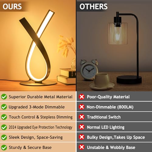 Black Spiral LED Table Lamp