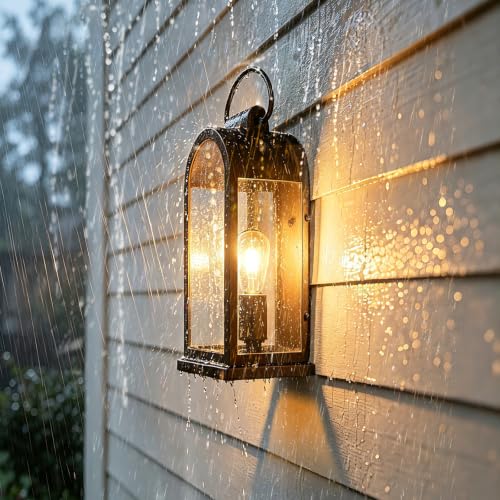 15" Outdoor Wall Lights Rustic Porch Light Bronze Exterior Lighting Fixture