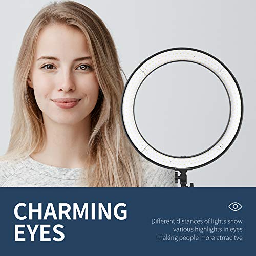 20 inch LED Ring Light Kit with Tripod Stand and Phone Holder Compatible with iPhone