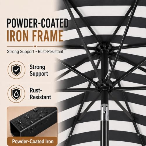 9FT Solar Patio Umbrella w