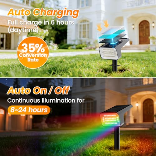 Color Changing Solar Spot Lights Outdoor 10 Pack (10 Count)