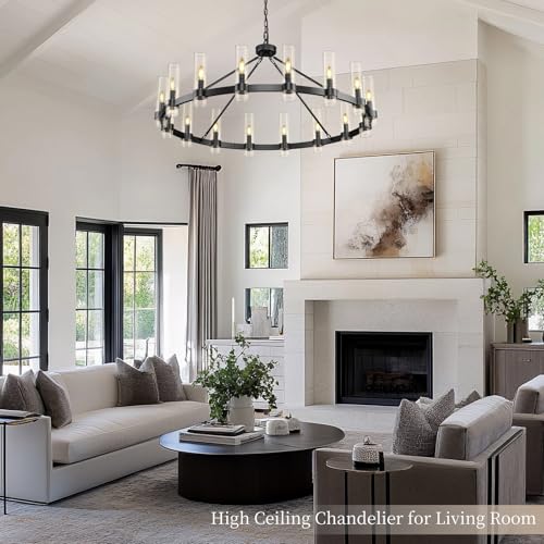 Black Wagon Wheel Chandelier