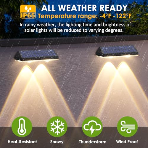 Solar Fence Lights Outdoor (8 Count)