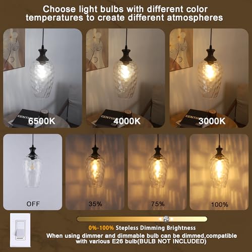 Glass Pendant Lights Kitchen Island (2 Count)