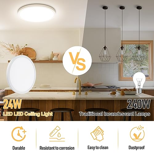2 Pack 12" LED Flush Mount Ceiling Light 4000K (2 Count)