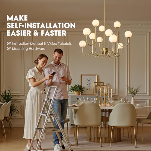 31.5″ Gold Sputnik Chandeliers for Dining Room Light Fixture