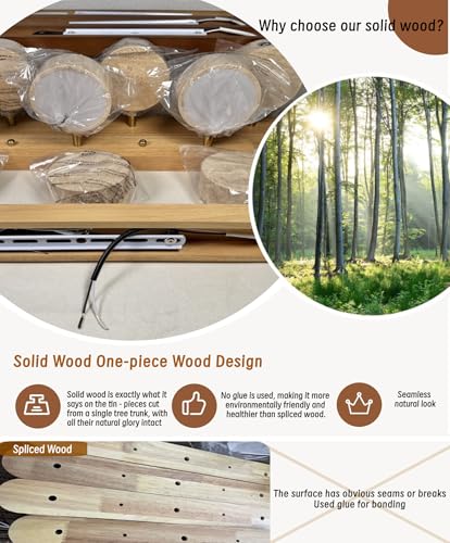 Farmhouse Wood Vanity Light 4 Lights Natural Stone Shade