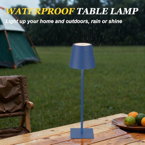 Cordless Rechargeable Table Lamp Navy 5000mAh Battery Operated Lamps (2 Count)