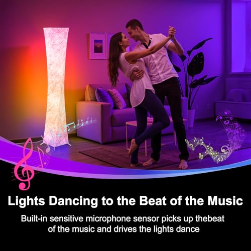Floor Lamp 61'' Smart RGB LED Corner Lamp with Music Sync and 16 Million DIY Colors