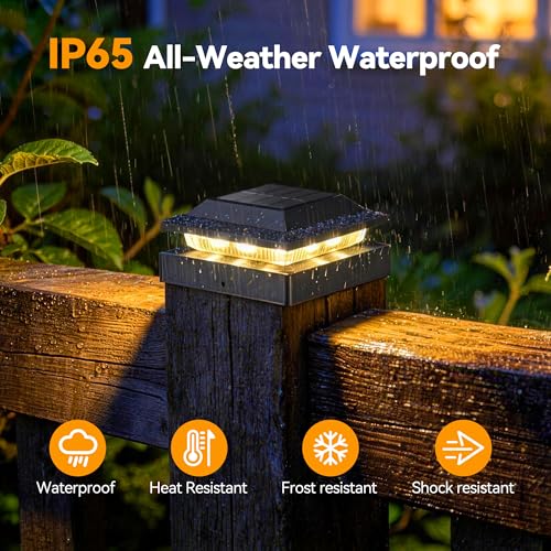 Solar Post Cap Lights for 4x4 Wood (2 Count)