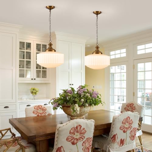 Vintage Milk Glass Pendant Light
